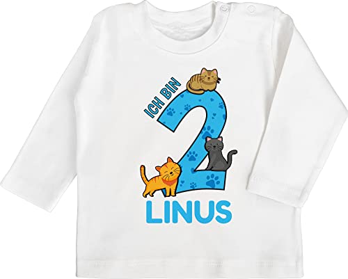 Baby Langarmshirt - 2. Geburtstag - Ich Bin 2 - Name und lustige Katzen Bilder zum Zweiten - 18/24 Monate - Weiß - geburtstagsshirt Jahre mädchen Langarm Geburtstags t Shirt Zwei jetzt t-Shirt Baby Langarmshirt - 2. Geburtstag - Ich Bin 2 - Name und lustige Katzen Bilder zum Zweiten - 18/24 Monate - Weiß - geburtstagsshirt Jahre mädchen Langarm Geburtstags t Shirt Zwei jetzt t-Shirt von Geschenk mit Namen personalisiert by Shirtracer