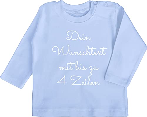 Baby Langarmshirt - Aufdruck selbst gestalten - Wunschtext I Geschenk personalisiert - 18/24 Monate - Babyblau - personalisierte Bedrucken Tshirt 4 zeilen beschriften Shirt personalisierter Baby Langarmshirt - Aufdruck selbst gestalten - Wunschtext I Geschenk personalisiert - 18/24 Monate - Babyblau - personalisierte Bedrucken Tshirt 4 zeilen beschriften Shirt personalisierter von Geschenk mit Namen personalisiert by Shirtracer