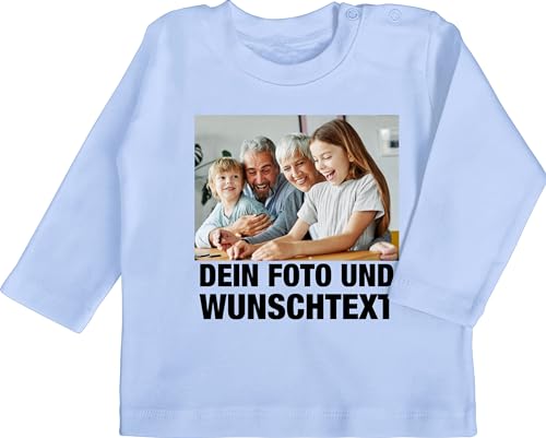 Baby Langarmshirt - Mit Foto I Eigenem Bild I Text I Name I Wunschtext - 12/18 Monate - Babyblau - auf Tshirt drucken selber gestalten Photo Shirt t personalisiertes Fotos Langarm Customized Baby Langarmshirt - Mit Foto I Eigenem Bild I Text I Name I Wunschtext - 12/18 Monate - Babyblau - auf Tshirt drucken selber gestalten Photo Shirt t personalisiertes Fotos Langarm Customized von Geschenk mit Namen personalisiert by Shirtracer