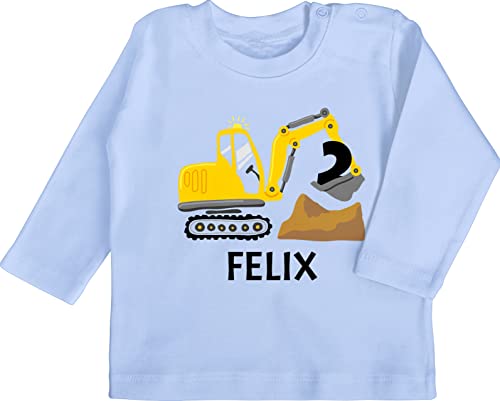Baby Langarmshirt - 2. Geburtstag - Bagger mit Namen zum Zweiten - 18/24 Monate - Babyblau - Langarm Tshirt 2 Jahre Geburtstags t Shirt Zwei Name babysachen Junge geburtstagsshirt 2.Geburtstag Baby Langarmshirt - 2. Geburtstag - Bagger mit Namen zum Zweiten - 18/24 Monate - Babyblau - Langarm Tshirt 2 Jahre Geburtstags t Shirt Zwei Name babysachen Junge geburtstagsshirt 2.Geburtstag von Geschenk mit Namen personalisiert by Shirtracer
