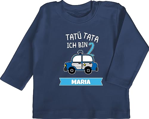 Baby Langarmshirt - 2. Geburtstag - Ich Bin 2 Polizei TatüTata ich werde 2 Polizeiauto - 18/24 Monate - Navy Blau - Jahre Shirt Langarm Name Tshirt personalisierter Years Junge Geschenke Mein und t von Geschenk mit Namen personalisiert by Shirtracer