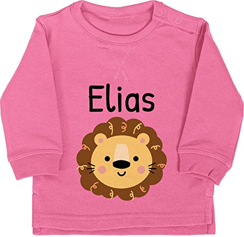 Baby Pullover Jungen Mädchen - Löwen - Süßer Löwe - Kindergarten Kita - 18/24 Monate - Pink - personalisierte Geschenke löwenmotiv Lowe Babykleidung personalisierter Junge Tier Name Sweatshirt von Geschenk mit Namen personalisiert by Shirtracer