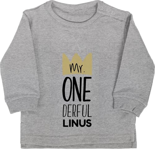 Baby Pullover Jungen Mädchen - 1. Geburtstag - Mr Onederful - zum Ersten mit Wunsch Name - 12/18 Monate - Grau meliert - Gifts for 1-Year-Old 1 mr. one Babykleidung eins Pullover. 1.Geburtstag Baby Pullover Jungen Mädchen - 1. Geburtstag - Mr Onederful - zum Ersten mit Wunsch Name - 12/18 Monate - Grau meliert - Gifts for 1-Year-Old 1 mr. one Babykleidung eins Pullover. 1.Geburtstag von Geschenk mit Namen personalisiert by Shirtracer