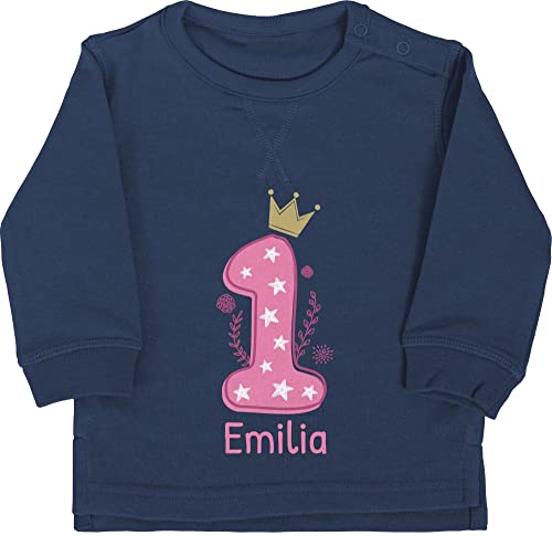 Baby Pullover Jungen Mädchen - 1. Geburtstag - Ich Bin EINS - 12/18 Monate - Navy Blau - Geburtstagskind 1 Jahr für einjährigen Schon zum personalisierte Geschenke Baby+personalisierte+Geschenke von Geschenk mit Namen personalisiert by Shirtracer