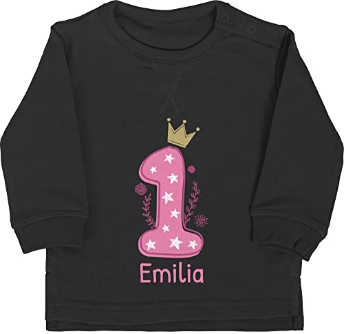 Baby Pullover Jungen Mädchen - 1. Geburtstag - Ich Bin EINS - 18/24 Monate - Schwarz - 1 Name Jahr Kindergeburtstag zum personalisierte Geschenke für 1jahrige jährige Geb jährigen erstes von Geschenk mit Namen personalisiert by Shirtracer