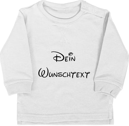 Baby Pullover Jungen Mädchen - Aufdruck selbst gestalten - Wunschtext I Geschenk mit eigenem Text personalisiert - 18/24 Monate - Grau meliert - Dicker Bedrucken personalisierte Name Pulli 4 zeilen von Geschenk mit Namen personalisiert by Shirtracer