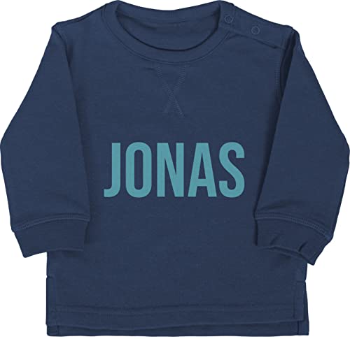 Baby Pullover Jungen Mädchen - anpassbar - Dein Name in Bunt - 18/24 Monate - Navy Blau - personalisiertes Sweatshirt Kinder personalisierte Geschenke eigenem Langarm Pulli Babykleidung von Geschenk mit Namen personalisiert by Shirtracer