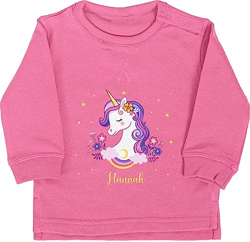 Baby Pullover Jungen Mädchen - Einhorn Unicorn - 18/24 Monate - Pink - Unicorns einem personalisierte eigenem Motiv Name und personalisiertes Geschenke Sachen personalisierung einhörnern von Geschenk mit Namen personalisiert by Shirtracer