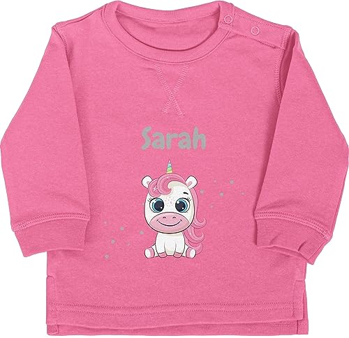 Baby Pullover Jungen Mädchen - Süßes Einhorn Unicorn Fabelwesen - 18/24 Monate - Pink - personalisierte Sachen Geschenke einem Motiv Name und personalisierung personalisiertes eigenem einhörnern von Geschenk mit Namen personalisiert by Shirtracer