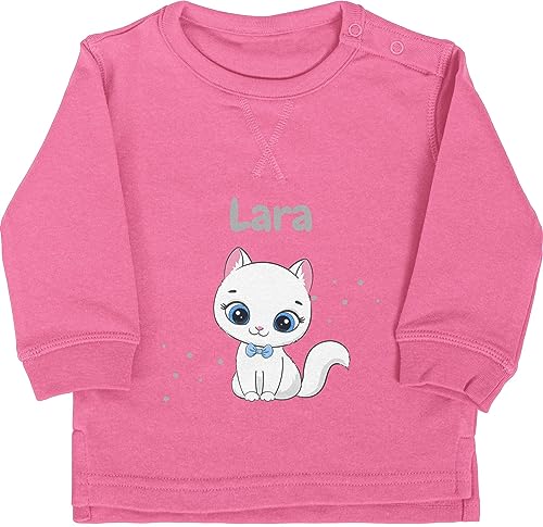 Baby Pullover Jungen Mädchen - Süße Katze Katzen Katzenmotiv Cat Cats - 18/24 Monate - Pink - katzenliebhaberin personalisierte Katzenliebhaber Geschenke für eine katzenmotiven Pulli von Geschenk mit Namen personalisiert by Shirtracer