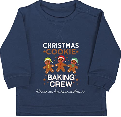 Baby Pullover Jungen Mädchen - Weihnachten Geschenke - Christmas Cookie Baking Crew - 18/24 Monate - Navy Blau - Weihnachts backen weihnachtliches Cooking Name Team personalisierte vor Frohe zu von Geschenk mit Namen personalisiert by Shirtracer