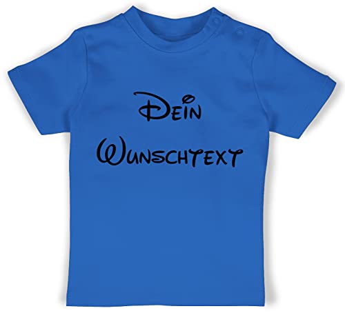 Baby T-Shirt Mädchen Jungen - Aufdruck selbst gestalten - Wunschtext - 3/6 Monate - Royalblau - Name selber Bedrucken Shirt Tshirt Druck eigenem Schriftzug für beschriften Custom Shirts von Geschenk mit Namen personalisiert by Shirtracer