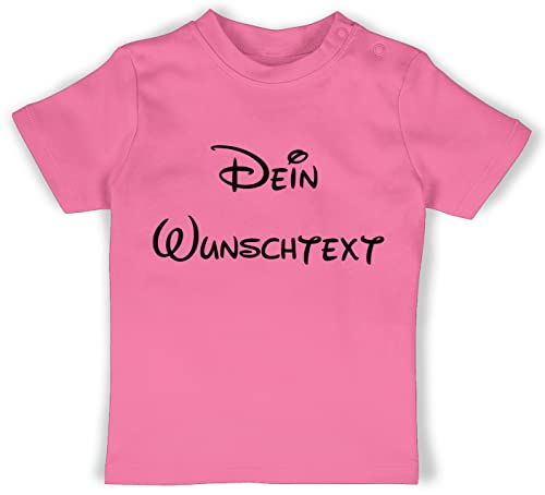 Baby T-Shirt Mädchen Jungen - Aufdruck selbst gestalten - Wunschtext - 1/3 Monate - Pink - freier Text Name: Wunsch selber Bedrucken zum personalisiertem schreiben Druck nur Schrift eigenem von Geschenk mit Namen personalisiert by Shirtracer