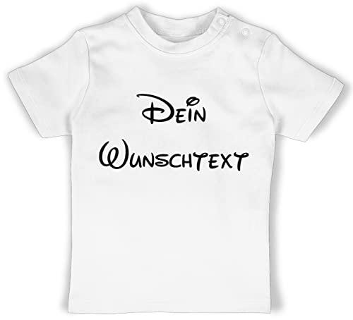 Baby T-Shirt Mädchen Jungen - Aufdruck selbst gestalten - Wunschtext - 1/3 Monate - Weiß - Ihr Text eigenem dem selbstgewähltem individuellen eigener Schriftzug Name Personalisieren Machen Lassen von Geschenk mit Namen personalisiert by Shirtracer