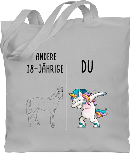 Baumwolltasche - 18. - Andere 18 Jährige Du Einhorn I Lustiges Geschenk 18 Geburtstag I 18 Geburtstag I 18 Jahre - Unisize - Hellgrau - personalisierte geschenke zum 18.geburtstag 18ter mädchen von Geschenk mit Namen personalisiert by Shirtracer
