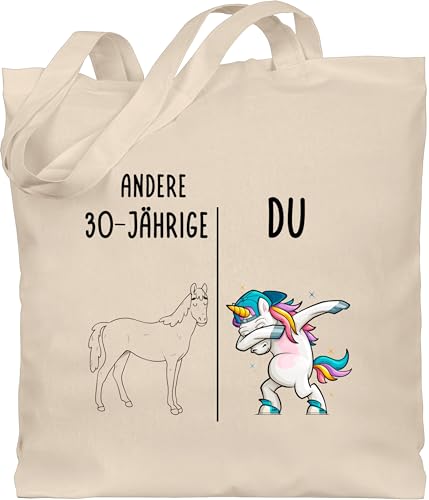Baumwolltasche - 30. - Andere Du Einhorn - Lustiges Geschenk 30 Geburtstag - Unisize - Naturweiß - geschenke zum geb frauen 30.geburtstag dreißig 30iger 30th birthday 30er 30.geb 30ster name jahre von Geschenk mit Namen personalisiert by Shirtracer