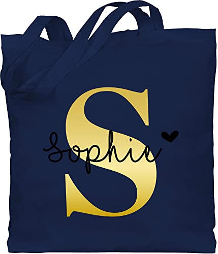 Baumwolltasche - Namens Geschenk I Anfangsbuchstabe personalisiert I Initialen mit Name - Unisize - Navy Blau - geschenke für erzieherinnen wechselwäsche beutel kita buchstaben s stoffbeutel von Geschenk mit Namen personalisiert by Shirtracer