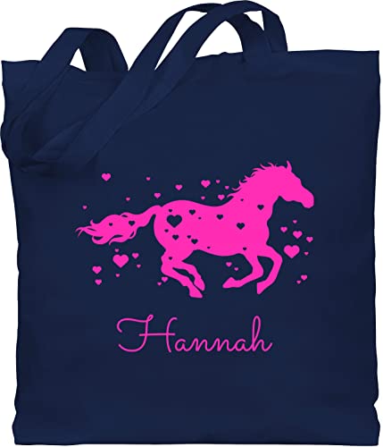 Baumwolltasche - Pferd - Pferde Geschenk Mädchen - Unisize - Navy Blau - horse taschen pferden tasche pferdetasche pferdemotiv stoffbeutel pferdetaschen pferdeliebhaber beutel von Geschenk mit Namen personalisiert by Shirtracer