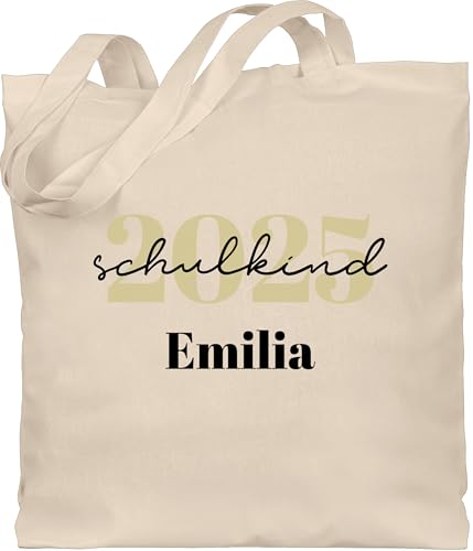 Baumwolltasche - Schulanfang Einschulung Turnbeutel - Schulkind 2025 - Schreibschrift - Unisize - Naturweiß - schultasche erste klasse schulanfänger taschen tasche schule einschulung-schulkind von Geschenk mit Namen personalisiert by Shirtracer