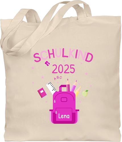 Baumwolltasche - Schulanfang Einschulung Turnbeutel - Schulkind 2025 - Unisize - Naturweiß - tasche mädchen schultasche erste klasse schulanfänger jetzt taschen 2023 einschulung-schulkind ich bin von Geschenk mit Namen personalisiert by Shirtracer