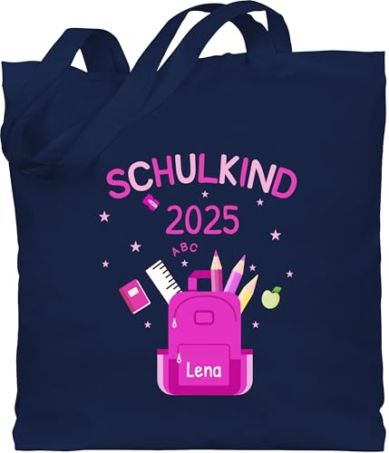 Baumwolltasche - Schulanfang Einschulung Turnbeutel - Schulkind 2025 - Unisize - Navy Blau - tasche mädchen schultasche erste klasse schulanfänger jetzt taschen 2023 einschulung-schulkind ich bin von Geschenk mit Namen personalisiert by Shirtracer