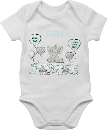 Body Junge Mädchen - Baby Geschenk zur Geburt Jungen Elefant personalisiert Name Geburtsdaten Taufe - 1/3 Monate - Grau meliert - babygeschenke personalisierte babysachen geburtsgeschenk strampler Body Junge Mädchen - Baby Geschenk zur Geburt Jungen Elefant personalisiert Name Geburtsdaten Taufe - 1/3 Monate - Grau meliert - babygeschenke personalisierte babysachen geburtsgeschenk strampler von Geschenk mit Namen personalisiert by Shirtracer