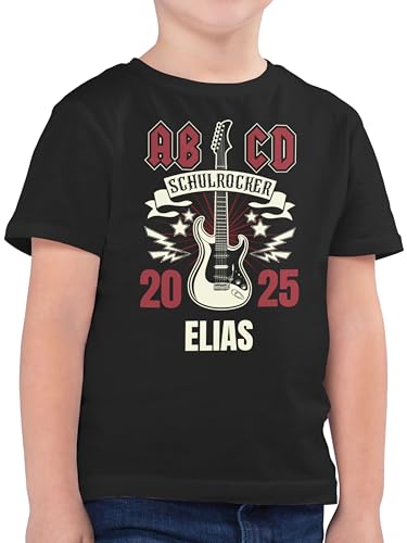 Kinder T-Shirt Jungen - Einschulung Schulanfang Junge - ABCD Schulrocker 2025-140 (9/11 Jahre) - Schwarz - personalisierte Tshirt Schulkind einschulungst-Shirt Jungs schulkinder ab cd Shirt von Geschenk mit Namen personalisiert by Shirtracer