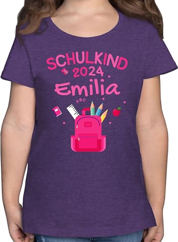 T-Shirt Mädchen - Einschulung - Schulkind 2024-152 (12/13 Jahre) - Lila Meliert - ich Bin EIN Kinder t Shirt Tshirt personalisierte 1.Schultag Bald kinderkleidung Name Shirts Schulanfang von Geschenk mit Namen personalisiert by Shirtracer