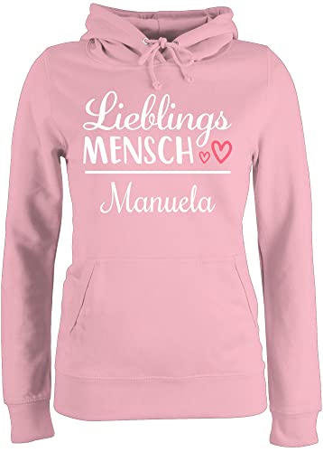 Pullover Damen Hoodie Frauen - Freundin - Geschenk Lieblingsmensch mit Namen - M - Hellrosa - Beste Freundinnen Geschenke Gute für personalisierte Seine personalisiertes Name und Herz Freundschaft von Geschenk mit Namen personalisiert by Shirtracer