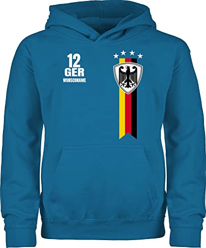 Kinder Hoodie Jungen Mädchen - 2024 Fussball EM Fanartikel - Germany WM Fan Deutschland - 152 (12/13 Jahre) - Himmelblau - hoddies/pullies fußball deutscher nationalmannschaft pulli europa von Geschenk mit Namen personalisiert by Shirtracer