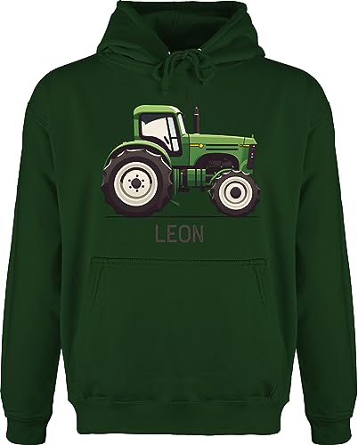 Hoodie Herren Pullover Männer - Traktor mit Name personalisiert I Landwirte Geschenk Landwirt I Traktoren Geschenke Trecker I Landwirtschaft - M - Dunkelgrün - und Kapuzenpulli Traktor+Herren von Geschenk mit Namen personalisiert by Shirtracer