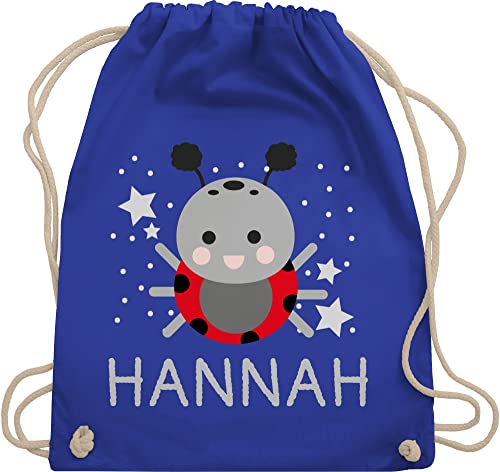 Turnbeutel Rucksack - Marienkäfer Bild und Dein Name - Unisize - Royalblau - kinder beutel kindergarten stoffbeutel kind turnbuetel krippe tasche turnsackerl personalisierter beuteltasche mädchen von Geschenk mit Namen personalisiert by Shirtracer