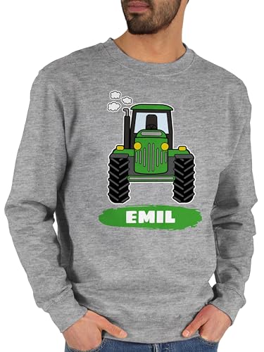 Geschenk mit Namen personalisiert by Shirtracer Sweater Pullover Sweatshirt Herren Damen - Traktor Trekker Buldog Schlepper - XXL - Grau meliert - Traktoren und trecker Name Traktor+Herren von Geschenk mit Namen personalisiert by Shirtracer