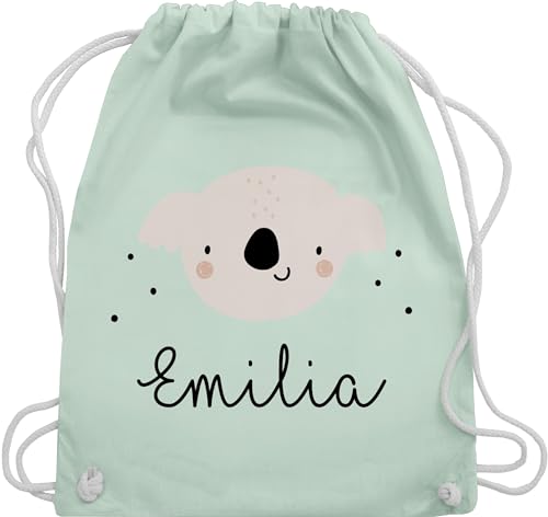Geschenk mit Namen personalisiert by Shirtracer Turnbeutel Rucksack - Süßer Koalabär Koala Koalas - Unisize - Pastell Grün - geschenke tasche baumwolle von Geschenk mit Namen personalisiert by Shirtracer