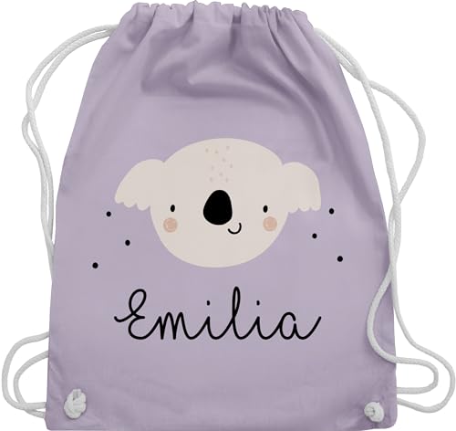 Geschenk mit Namen personalisiert by Shirtracer Turnbeutel Rucksack - Süßer Koalabär Koala Koalas - Unisize - Pastell Lila - geschenke tasche baumwolle von Geschenk mit Namen personalisiert by Shirtracer