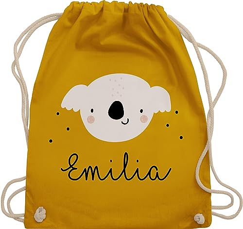Geschenk mit Namen personalisiert by Shirtracer Turnbeutel Rucksack - Süßer Koalabär Koala Koalas - Unisize - Senfgelb - geschenke tasche baumwolle von Geschenk mit Namen personalisiert by Shirtracer
