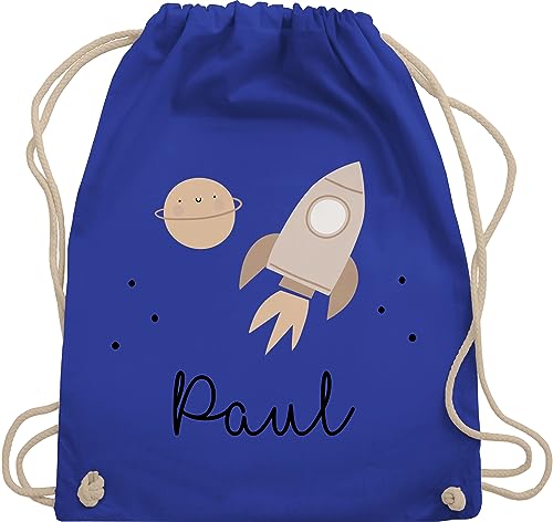 Turnbeutel Rucksack - Weltall - Niedliche Rakete Weltraum Raumschiff - Unisize - Royalblau - astronaut planeten planet tasche nasa raketen beuteltasche astronauten einfarbig raumfahrt sport von Geschenk mit Namen personalisiert by Shirtracer