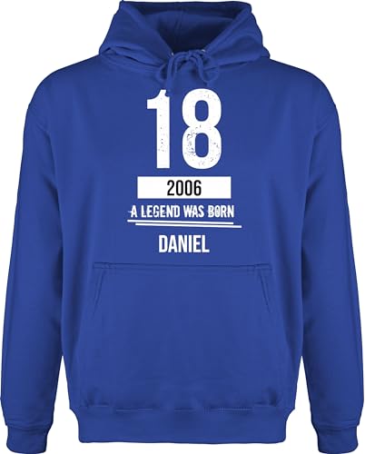 Hoodie Herren Pullover Männer - 18. Geburtstag - A Legend was Born 2006 - weiß - XL - Royalblau - zum 18: 2005 Pulli 18 und Name Legende Kapuzenpullover 18.Geburtstag personalisierte Geschenke von Geschenk mit Namen personalisiert by Shirtracer