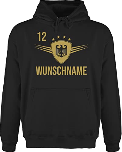 Hoodie Herren Pullover Männer - 2026 Fussball WM Fanartikel - Deutschland mit Namen und Nummer - M - Schwarz - fußball Trikot em 2024 fußball. 12 Name Fussball-wm fußball-Fanartikel von Geschenk mit Namen personalisiert by Shirtracer