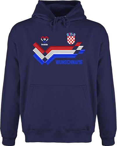 Hoodie Herren Pullover Männer - 2024 Fussball EM Fanartikel - Personalisierbares Kroatien Motiv Trikot | Individuelles Hrvatska Design mit Wappen und Landesfarben | Mit eigenem Namen | Croatia - L von Geschenk mit Namen personalisiert by Shirtracer