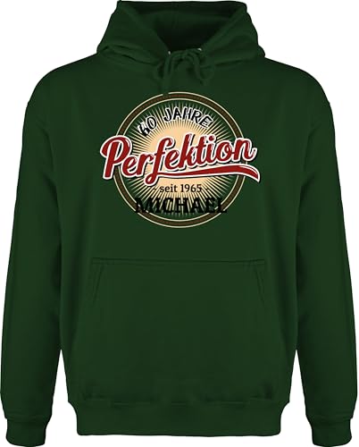 Hoodie Herren Pullover Männer - 60. Geburtstag - 60 Jahre Perfektion - seit 1965 - XXL - Dunkelgrün - 60.geburtstag sechzigern zum sechzig 1994 60ster sechzigster 60.ter 60ter 60ten sixty 60iger von Geschenk mit Namen personalisiert by Shirtracer