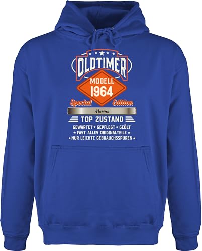 Hoodie Herren Pullover Männer - 60. Geburtstag - Oldtimer Special Vintage 1964 mit Name - 3XL - Royalblau - 60.Geburtstag 1963 60 zum Geschenke Jahre personalisierte personalisiertes sechzigern von Geschenk mit Namen personalisiert by Shirtracer