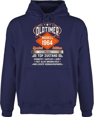 Hoodie Herren Pullover Männer - 60. Geburtstag - Oldtimer Special Vintage 1964 mit Name - XL - Navy Blau - 60 Jahre 1963 Geschenke zum 60.Geburtstag 1962 sprüche personalisiertes personalisierte von Geschenk mit Namen personalisiert by Shirtracer