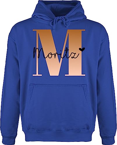 Hoodie Herren Pullover Männer - Anfangsbuchstabe Initialen - Name und Buchstabe - M - Royalblau - personalierste Geschenke personalisierbare Buchstaben den peronaliertes dem eigenem Text von Geschenk mit Namen personalisiert by Shirtracer