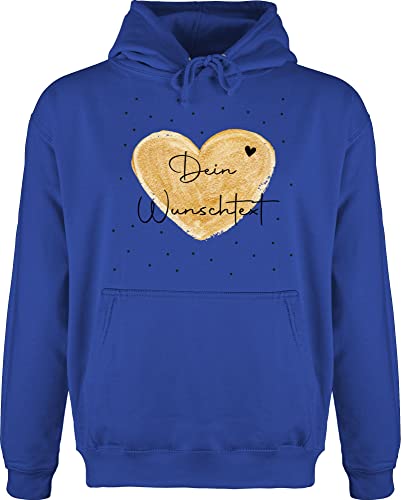 Hoodie Herren Pullover Männer - Aufdruck selbst gestalten - Dein Wunschtext - L - Royalblau - eigenen Text Bedrucken Schrift individuellem Druck Personalisieren Lassen Personalised zum beschriften von Geschenk mit Namen personalisiert by Shirtracer