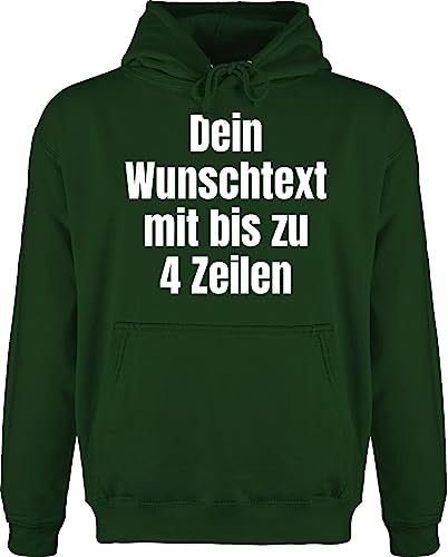 Hoodie Herren Pullover Männer - Aufdruck selbst gestalten - Wunschtext - L - Dunkelgrün - selber text eigenem pulli schriftzug customized bedrucken lassen individuellem druck zum selbstgestalten von Geschenk mit Namen personalisiert by Shirtracer