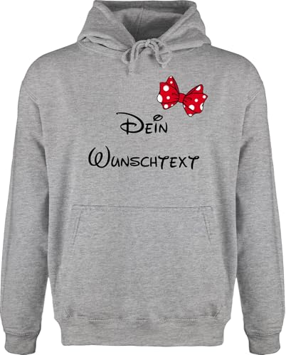 Hoodie Herren Pullover Männer - Aufdruck selbst gestalten - Spardose Wunschtext Schleife I - XL - Grau meliert - drucken Lassen personalisierte Freundin Pulli Bedrucken personalisierter Schleifen von Geschenk mit Namen personalisiert by Shirtracer