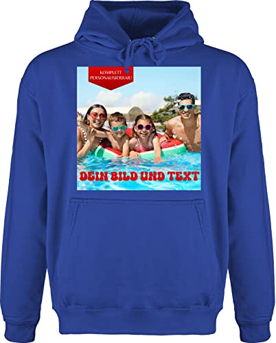 Hoodie Herren Pullover Männer - Bild - Eigenem Foto - XXL - Royalblau - und Schrift Text individuellem Aufdruck Bedrucken Name selbst gestalten Druck personalisierter selbstgestalten von Geschenk mit Namen personalisiert by Shirtracer