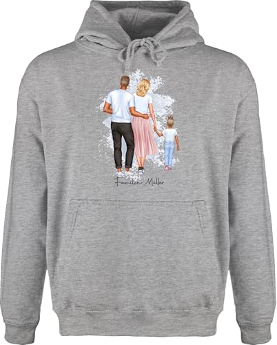 Hoodie Herren Pullover Männer - Familie Mama Papa Kind - XXL - Grau meliert - Familien personalisierter Vatertag mom dad Hoodies für Vater Father Mother Daughter Pulli väter und personalisierte von Geschenk mit Namen personalisiert by Shirtracer