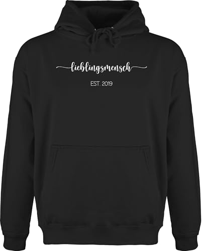 Hoodie Herren Pullover Männer - Freund - Lieblingsmensch est - Lieblingsmensch Geschenk Freundin - Lieblingsmensch Geschenk Mann - XL - Schwarz - Geschenke für kumpels Pulli Kumpel Friend Freunde von Geschenk mit Namen personalisiert by Shirtracer